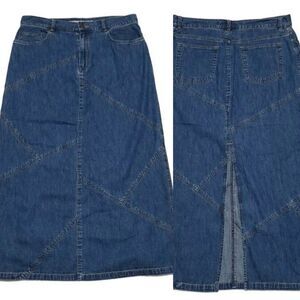 VINTAGE 90s Jones New York Patchwork Denim Skirt